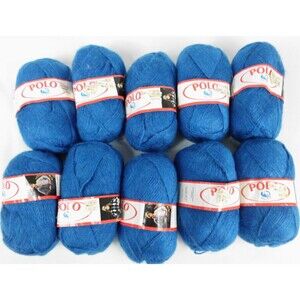Vintage Lana Moro POLO Brushed Acrylic Yarn Blue #262 Lot of 10 Knitting Worsted